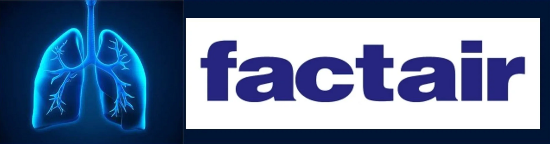 A picture of a person 's lungs next to a factair logo.