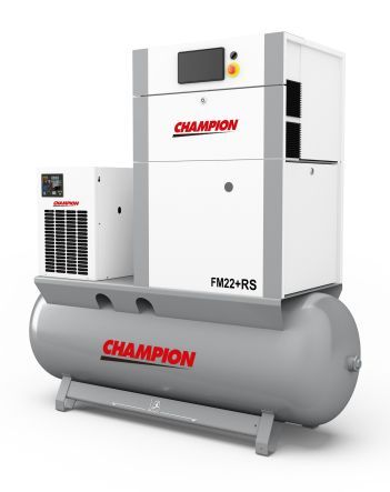 An air compressor mounted on a receiver.