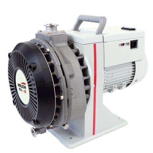 A Welch ZR-75 vacuum pump, grey and black, with a carrying handle.