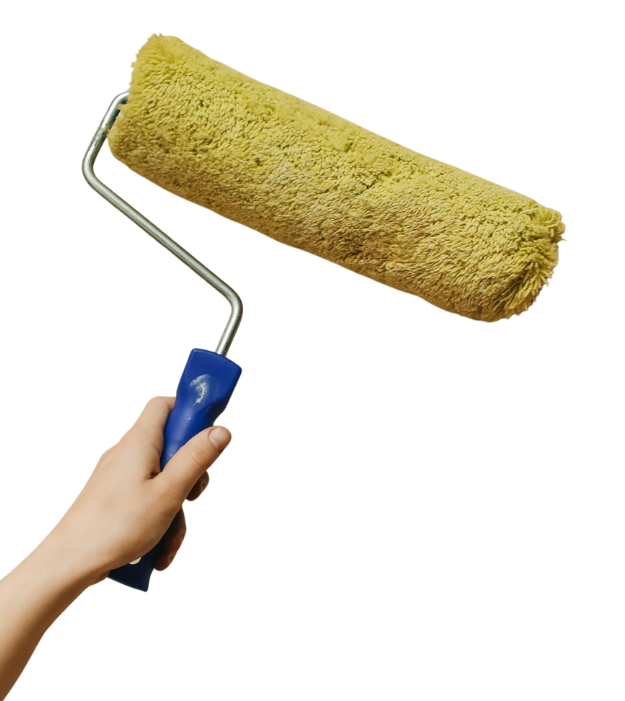 Professional paint roller used for smooth interior and exterior painting