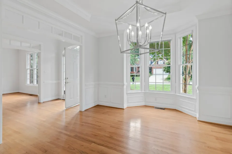 Bright white living room professionally painted for a clean modern look
