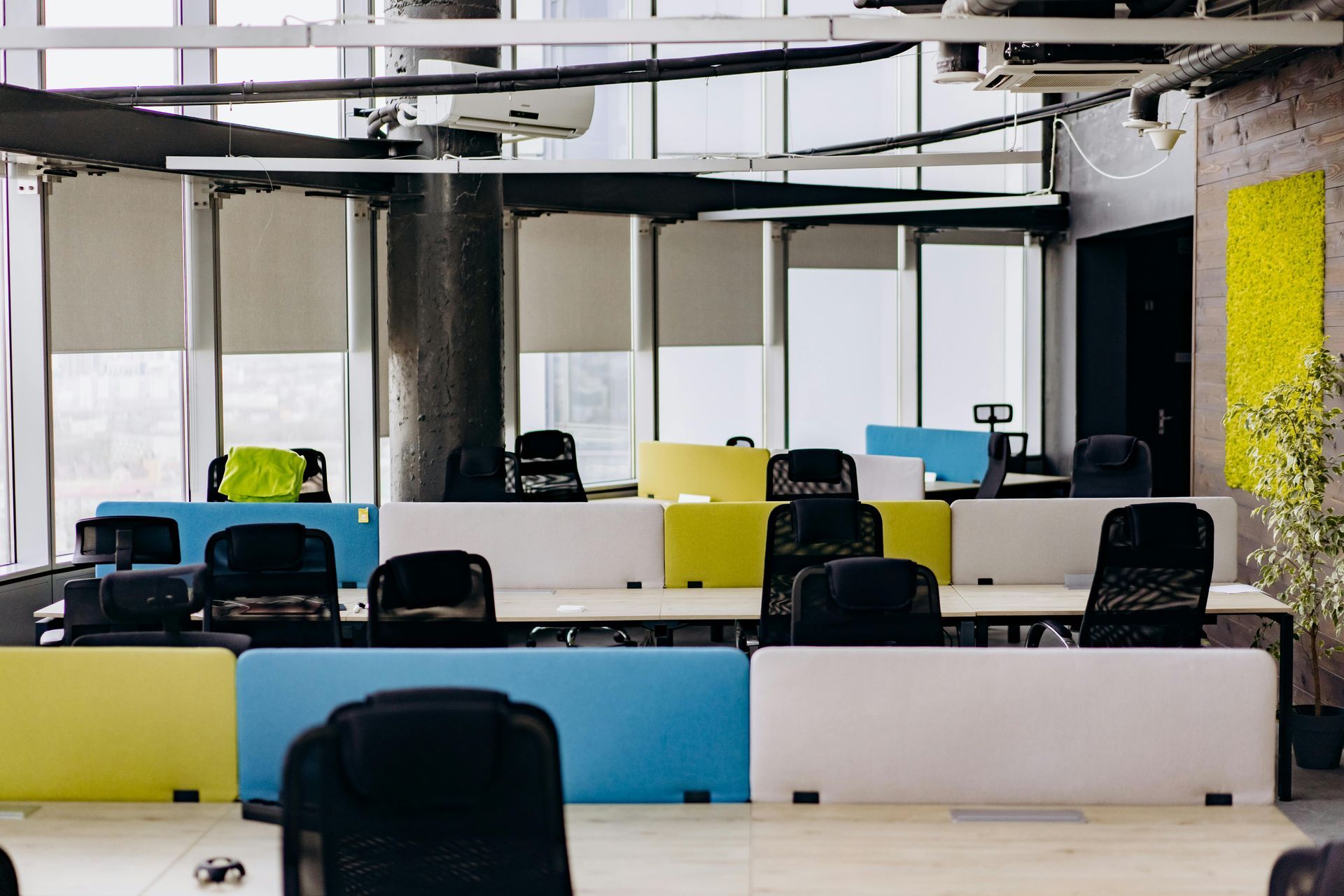 Commercial office with freshly painted walls and ceilings for a clean professional appearance
