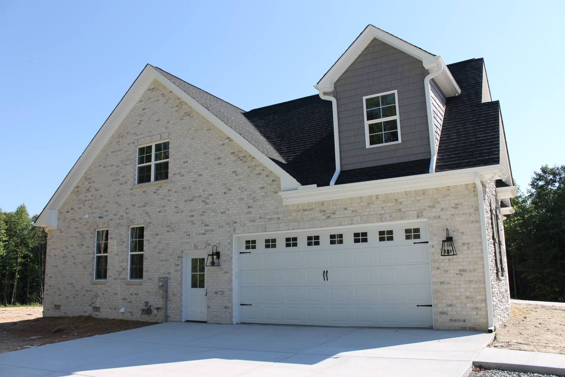 Exterior custom olive green home