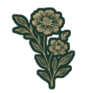 Two flowers in bloom, tan on green stem with leaves.