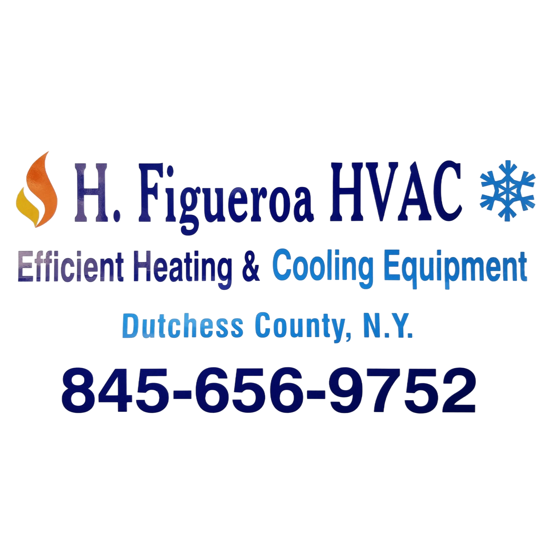 A logo for h. figueroa hvac efficient heating and cooling equipment