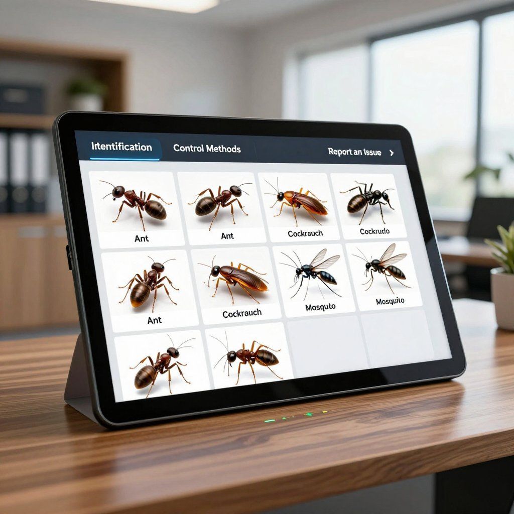 Une tablette présentant une grille répertoriant différentes espèces de fourmis