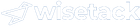 Wisetrack logo in light blue outline with an arrow icon and the word “wisetrack”