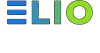 Stylized “ELIO” text logo in blue, teal, and green on a white background