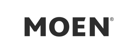 MOEN logo in black text on a white background