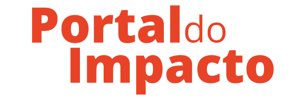 Um logotipo vermelho para portaldo impacto em um fundo branco