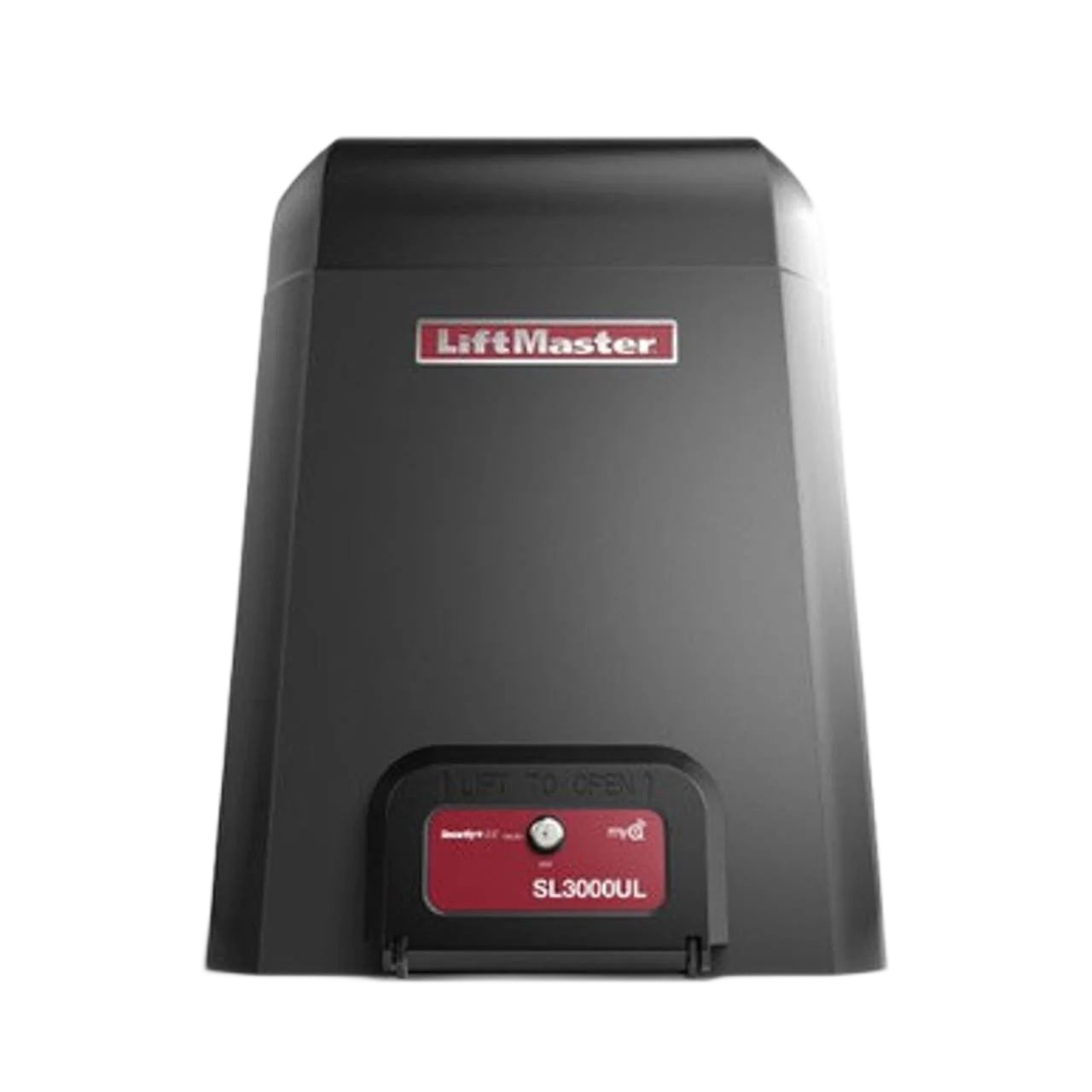 LiftMaster SL3000UL sliding gate operator in black and red