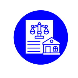 Icon of a house and legal document.