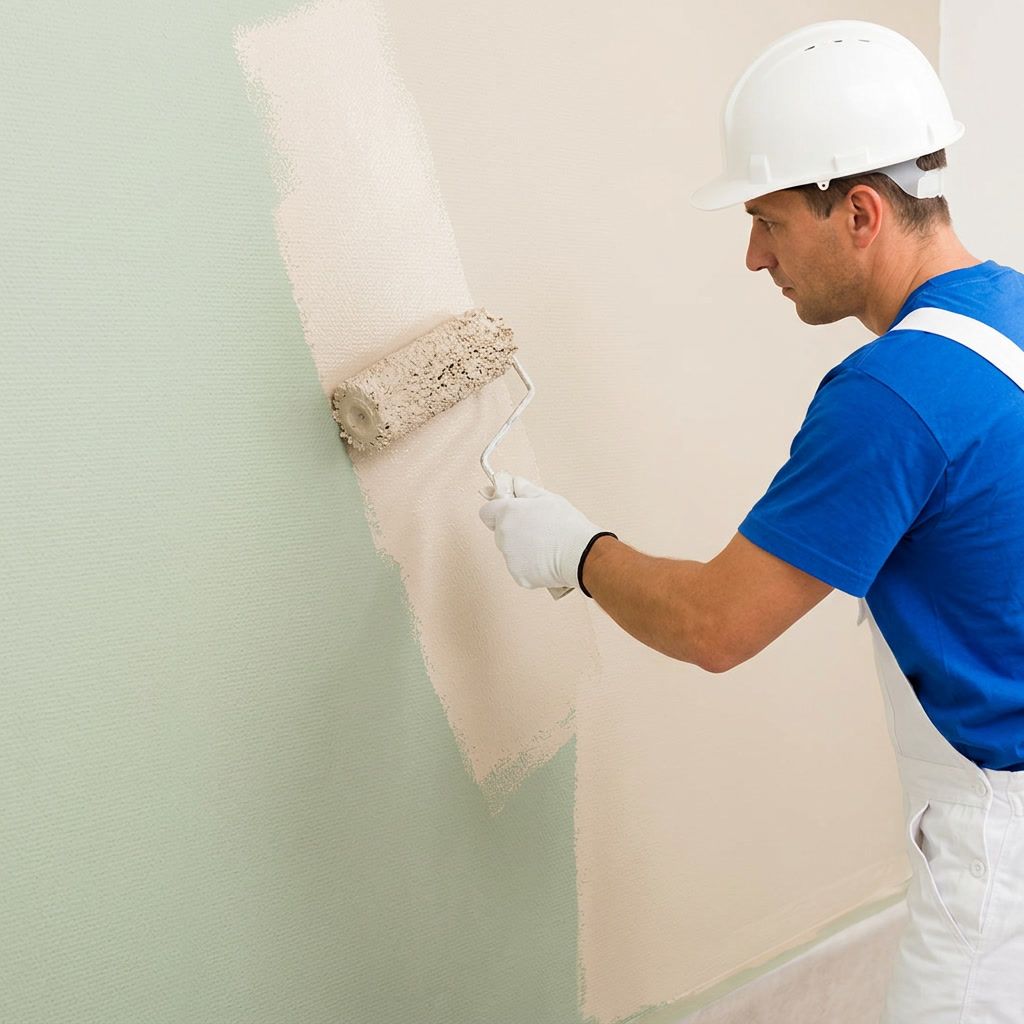 Professional painter applying fresh paint to an interior wall in Hattiesburg, MS.