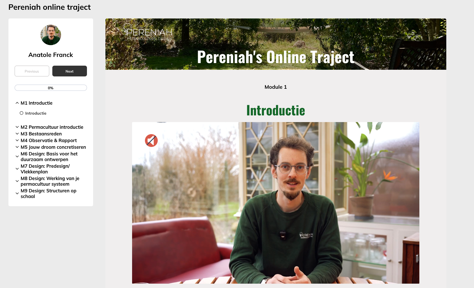 Voorbeeld mod 1 Pereniah Online Traject