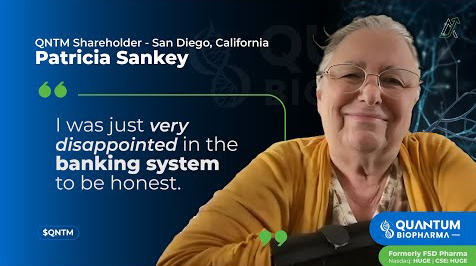 Patricia Sankey – San Diego, California USA – QNTM Shareholder -