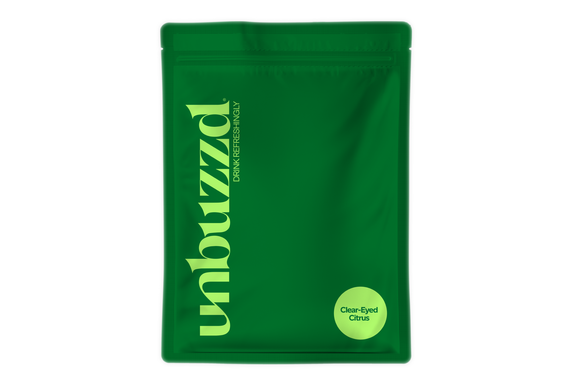 A green bag with the word unbuzzd on it