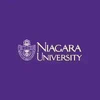 Niagara University logo in white on a purple background