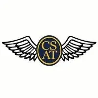 Winged CSTA logo in black, white, and gold with a central circular emblem