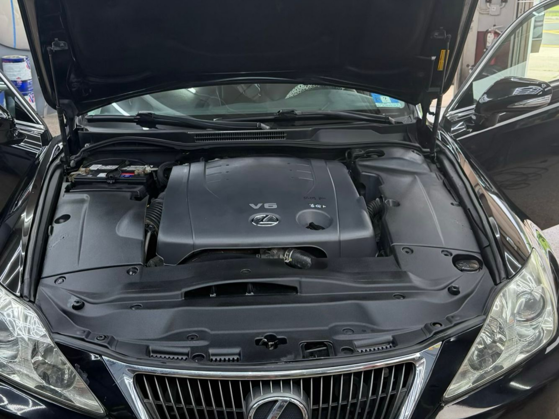 Lexus engine bay after professional detailing in Old Bridge, NJ