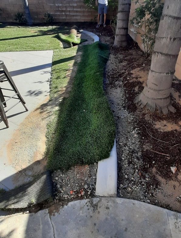 Before repairing damaged  artificial grass