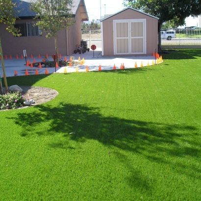 cones at the edge of artificial grass