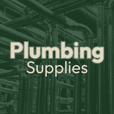 Plumbing Supplies text over a green-toned industrial pipe background