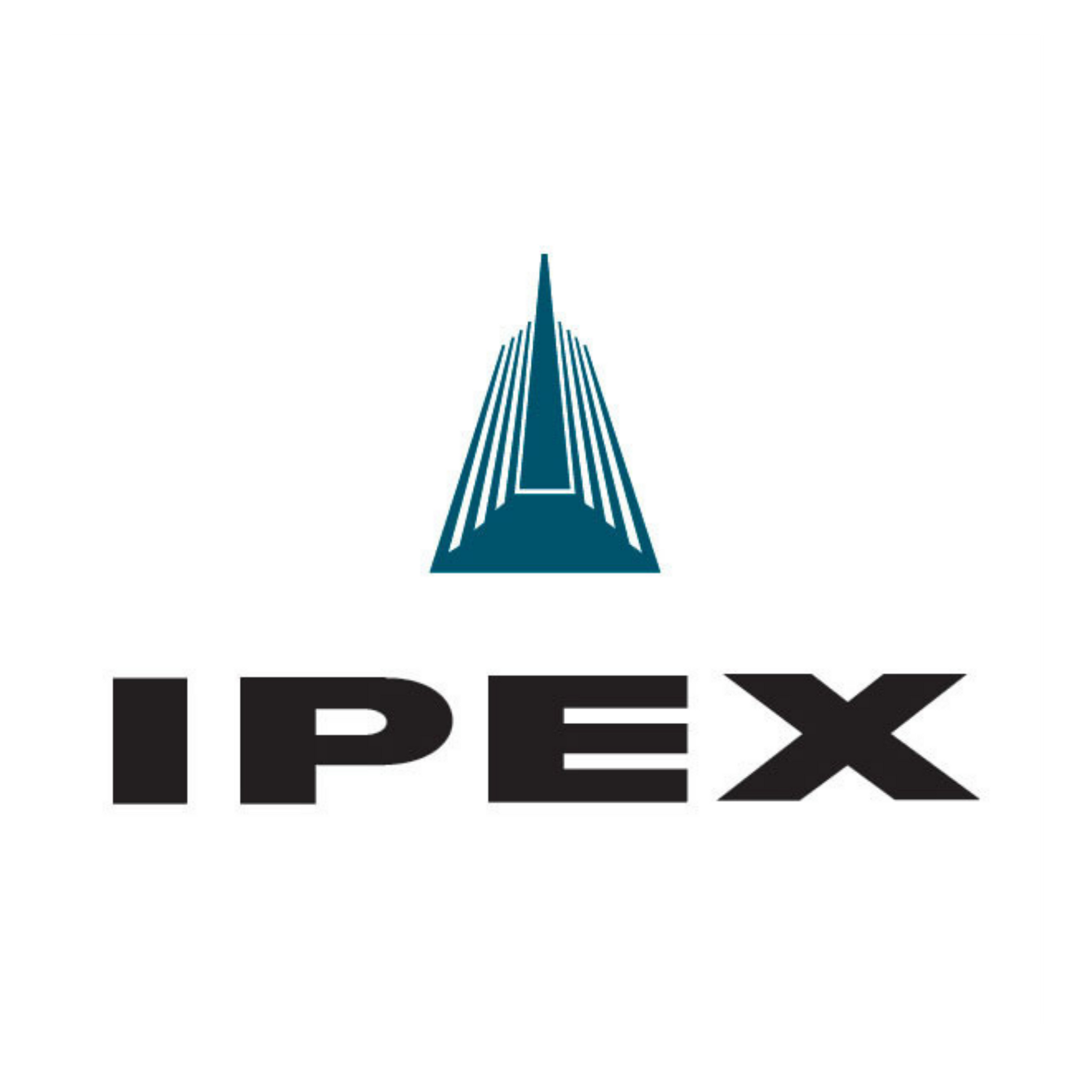 IPEX logo with teal triangular emblem above bold black text