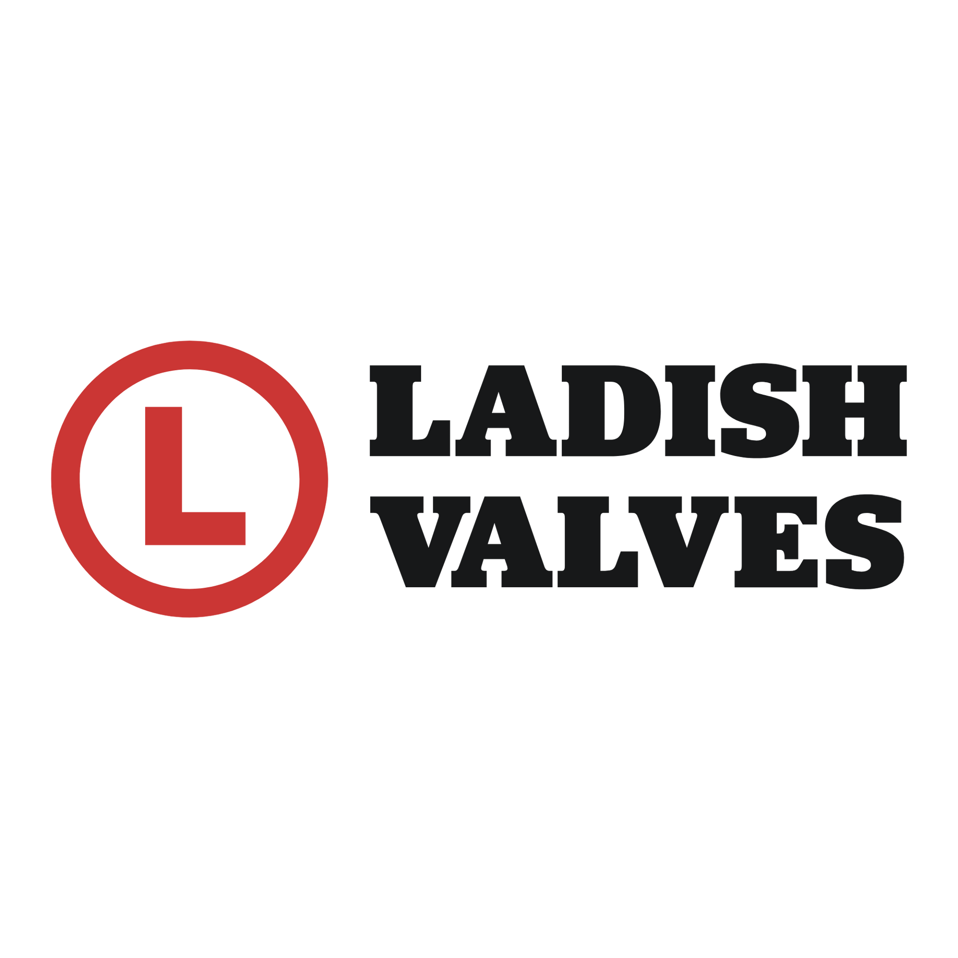 Ladish Valves logo with red circle and white L beside bold black text