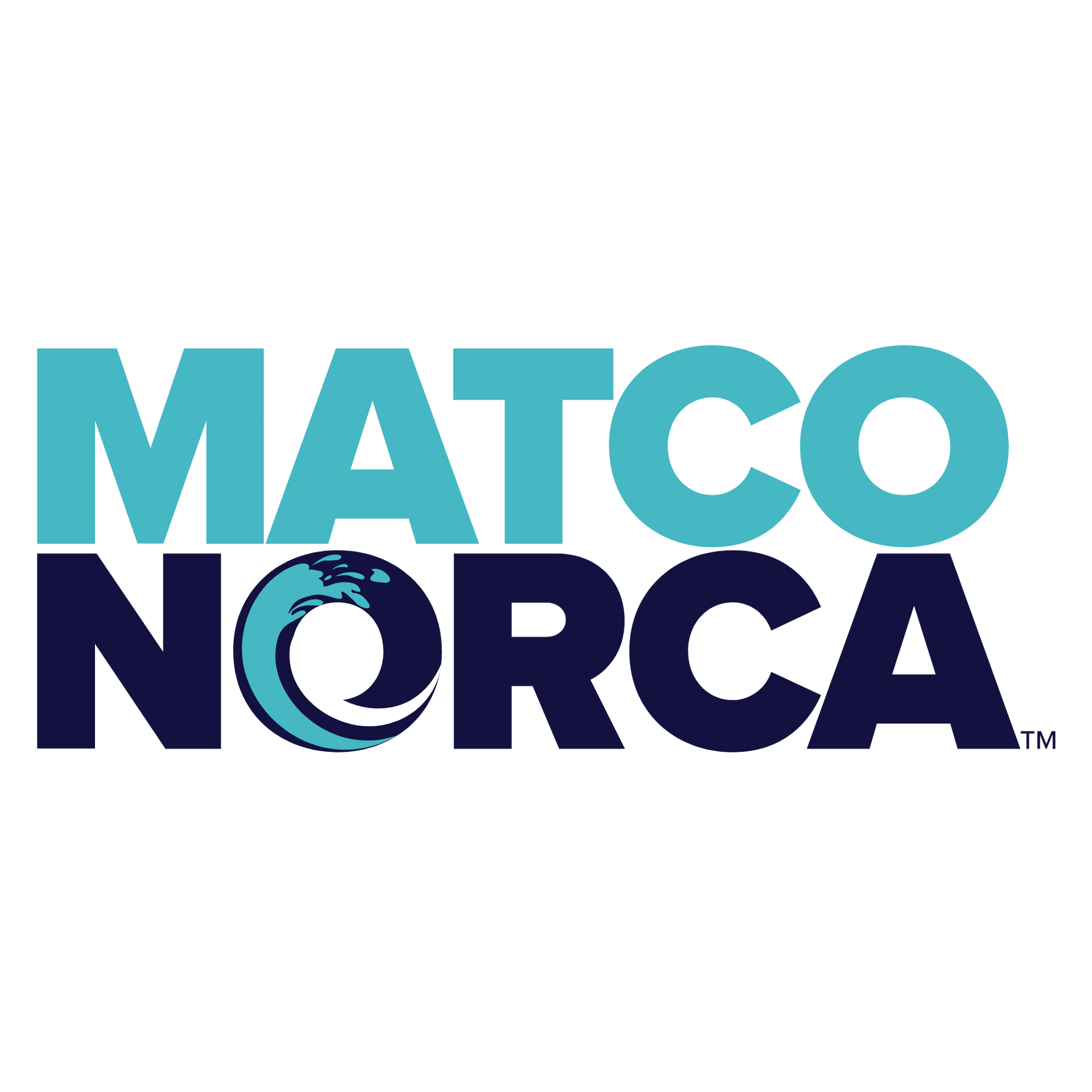 MATCO NORCA logo in teal and navy with a wave inside the “O”