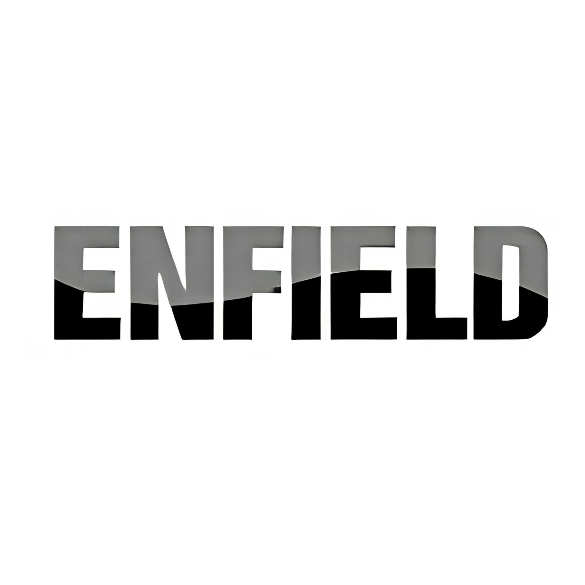 Black-and-gray stylized ENFIELD text on a white background