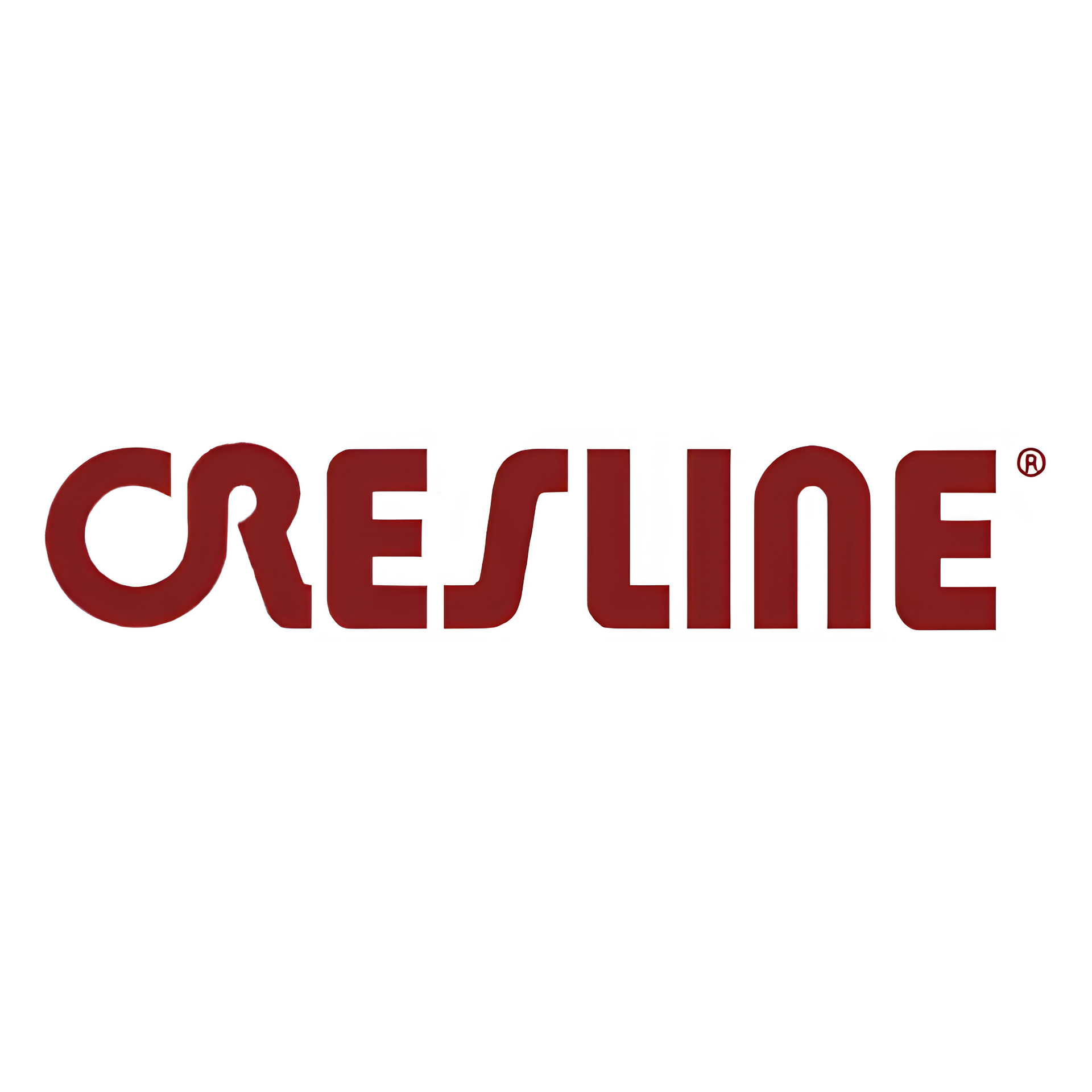 Cresline logo in dark red lettering on a white background