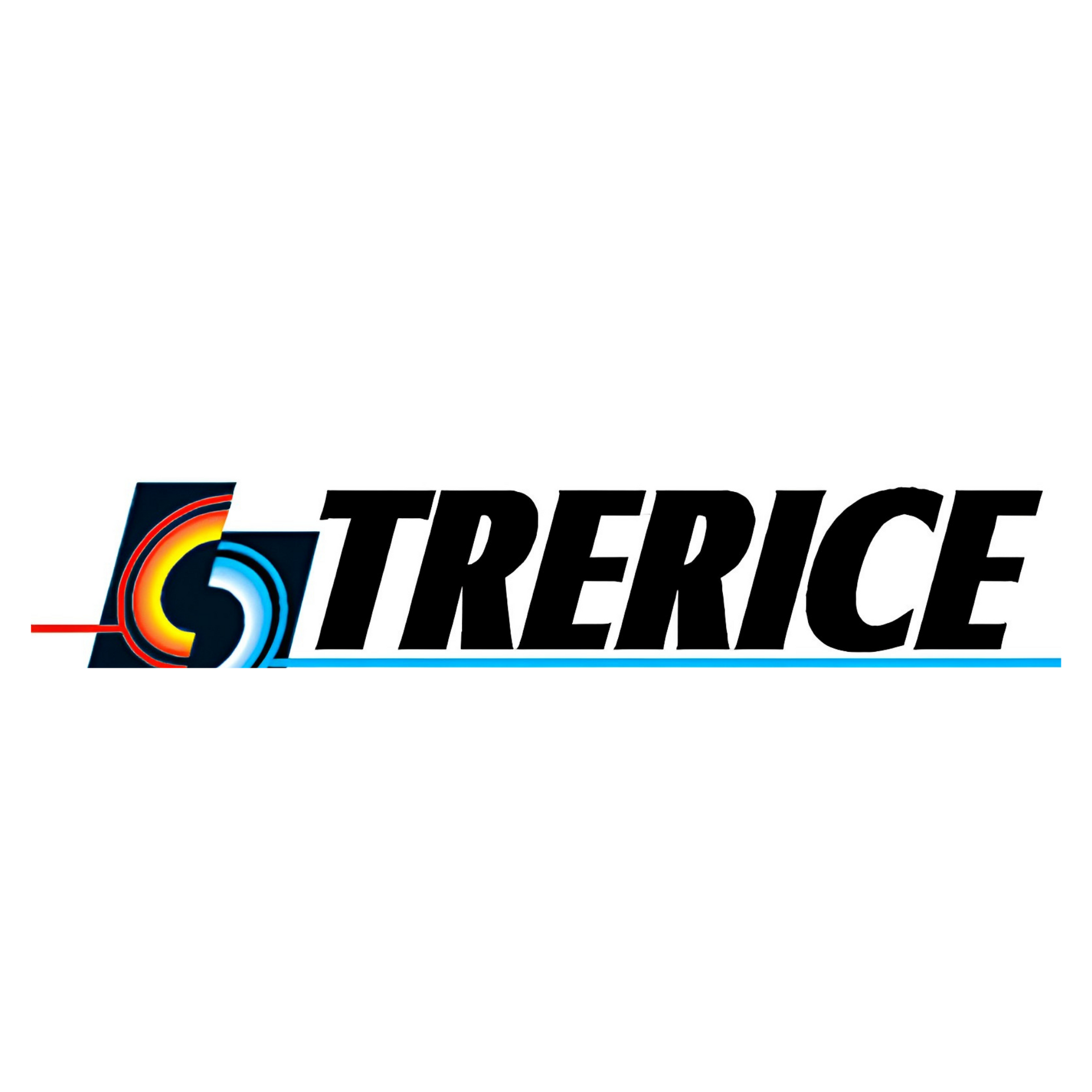 TRERICE logo with black text and a multicolor circular swoosh on white background