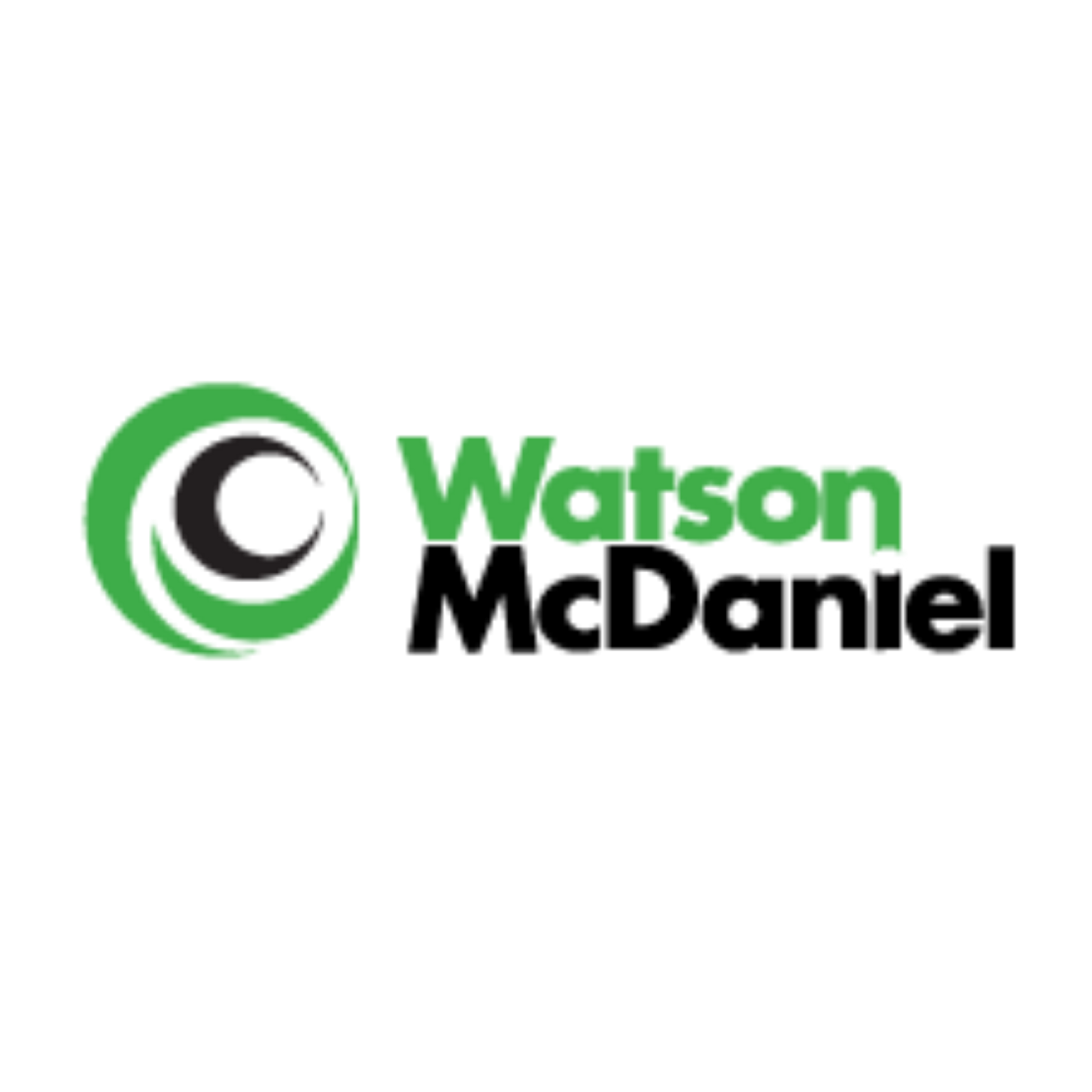Watson McDaniel logo with green circular icon and black-green text on white background