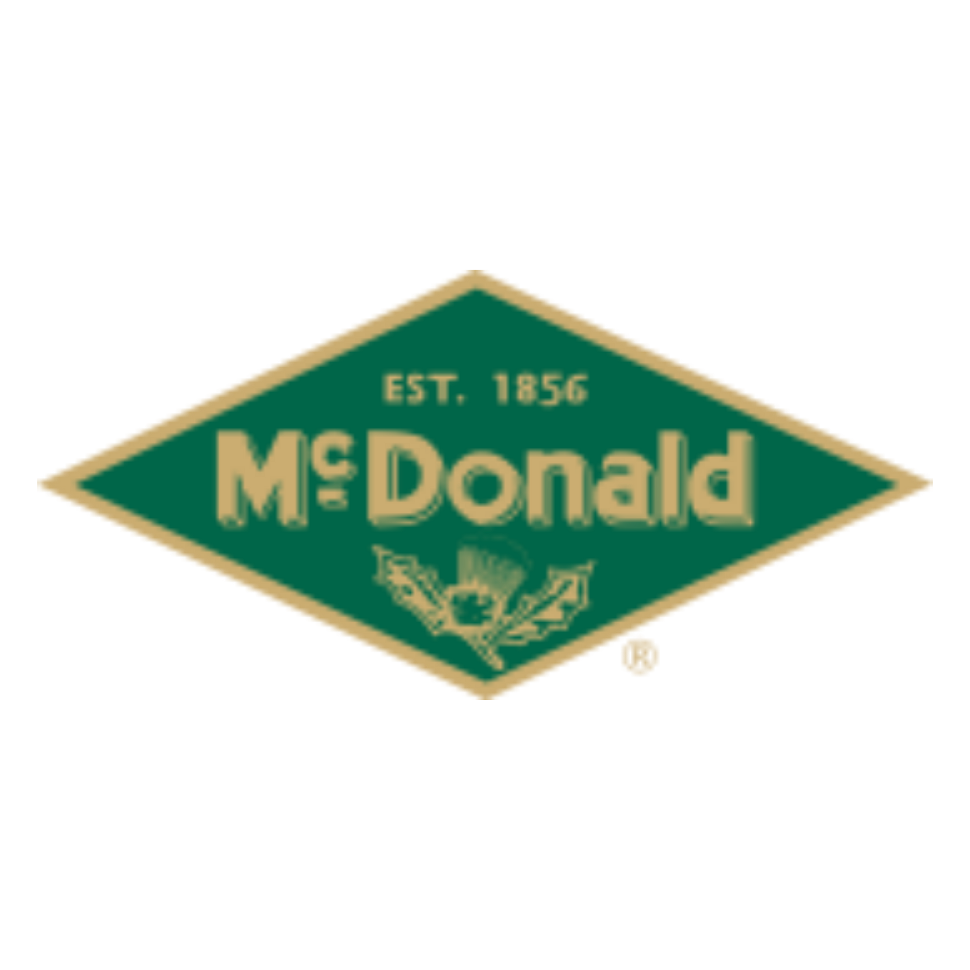 McDonald’s green-and-gold diamond logo with “EST. 1856” text