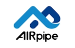 AIRpipe logo with blue abstract roof-like icon and black text on white background