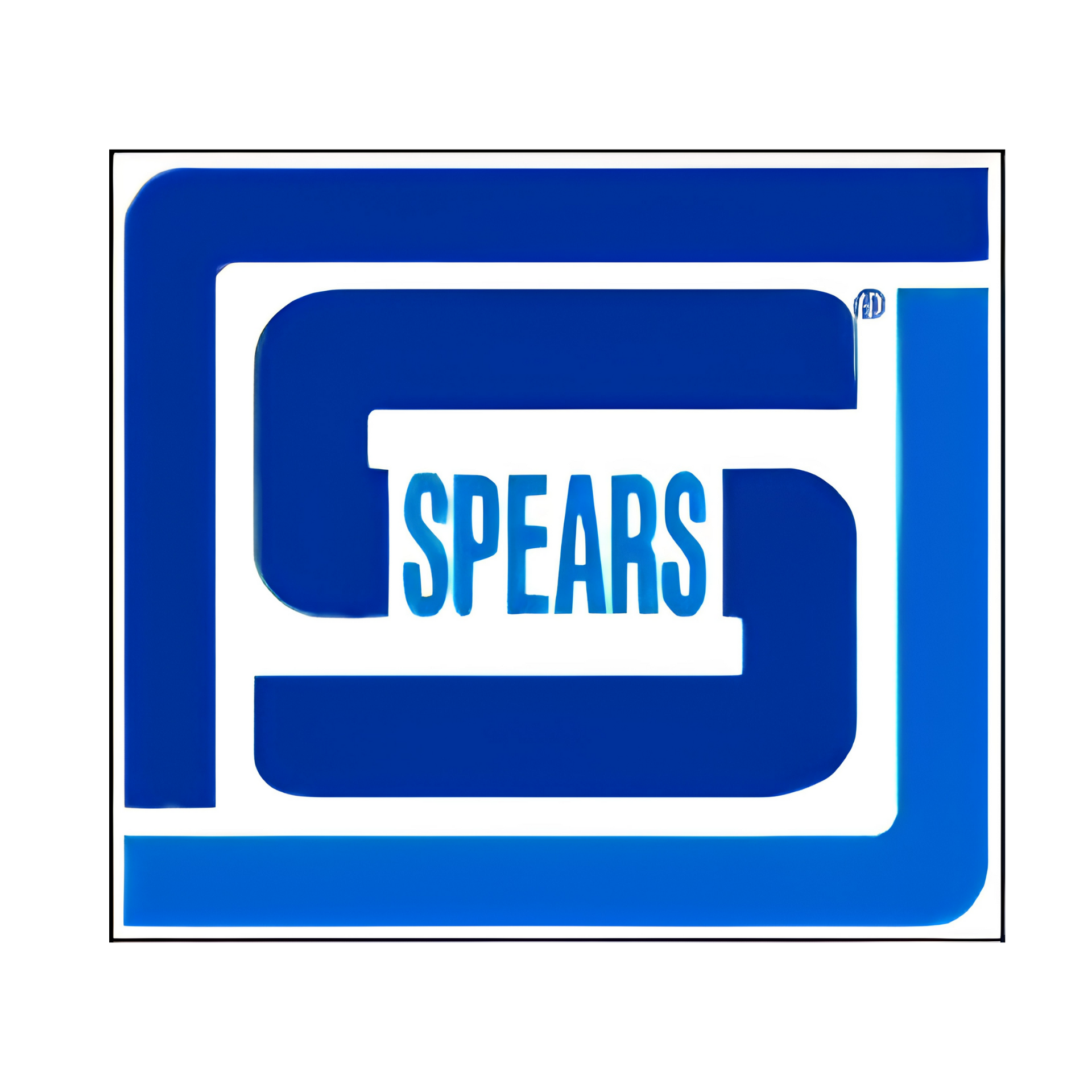 Blue and white SPEARS logo with a stylized S emblem