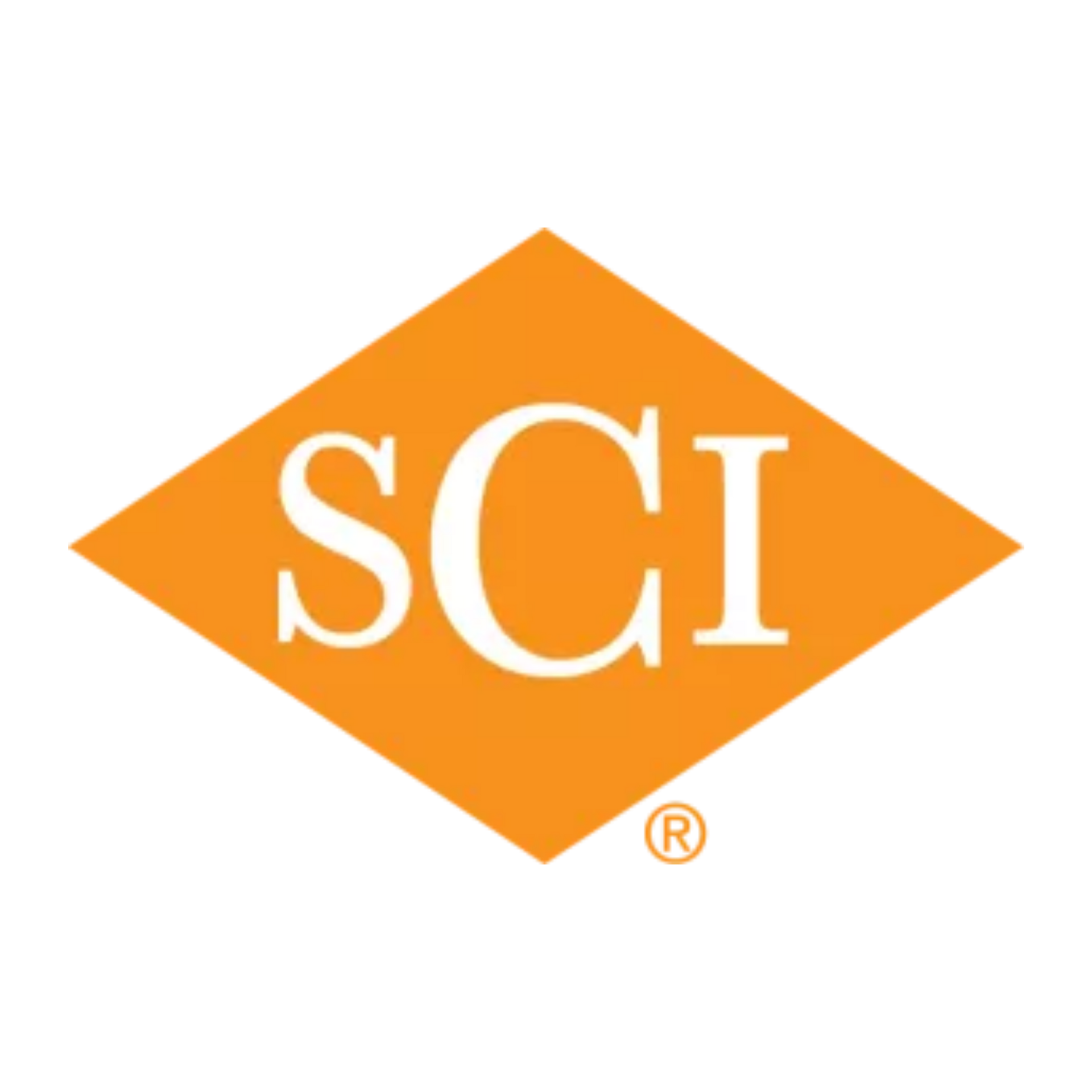 Orange diamond logo with white “sCI” lettering and a small registered trademark symbol