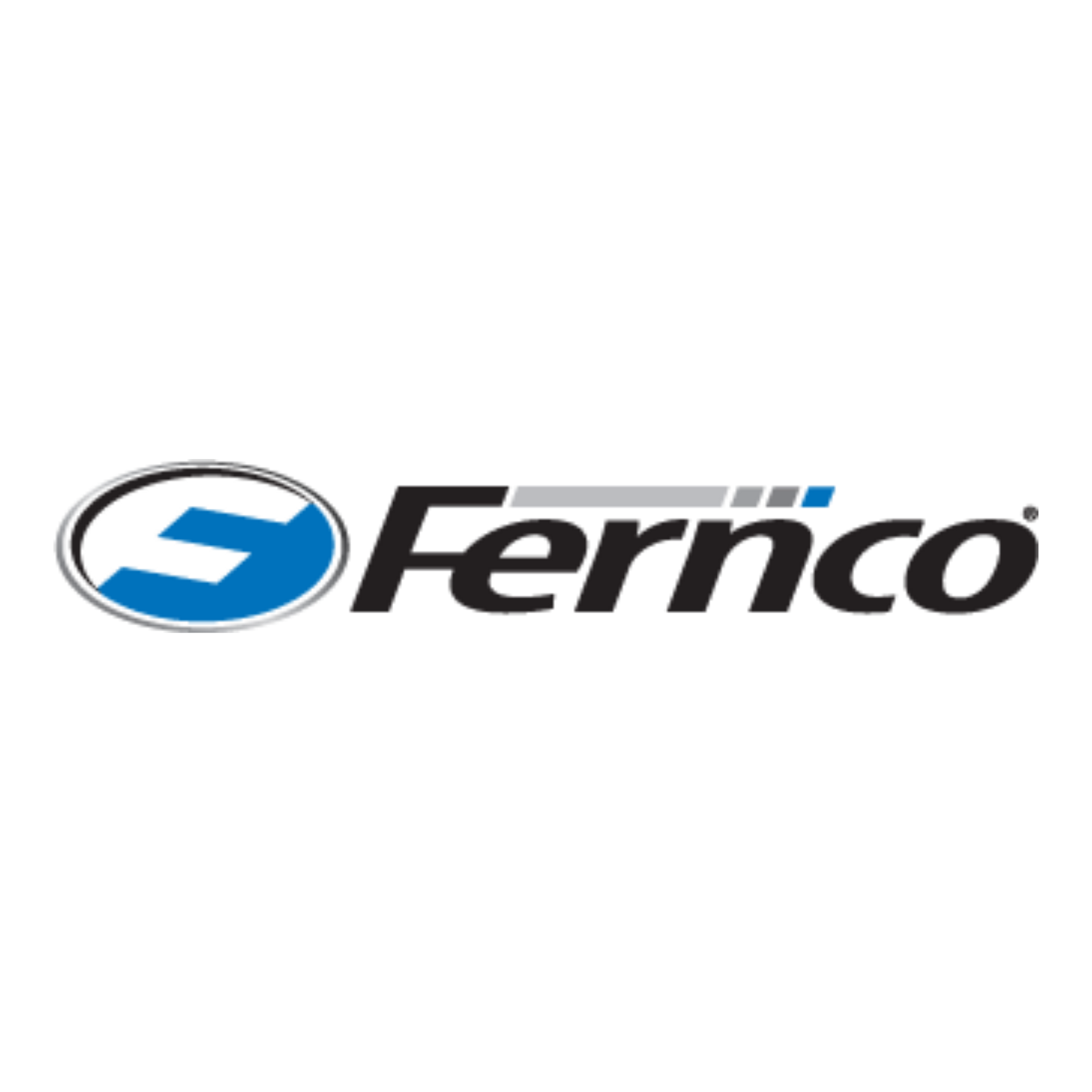 Fernco logo with blue oval icon and black italic wordmark