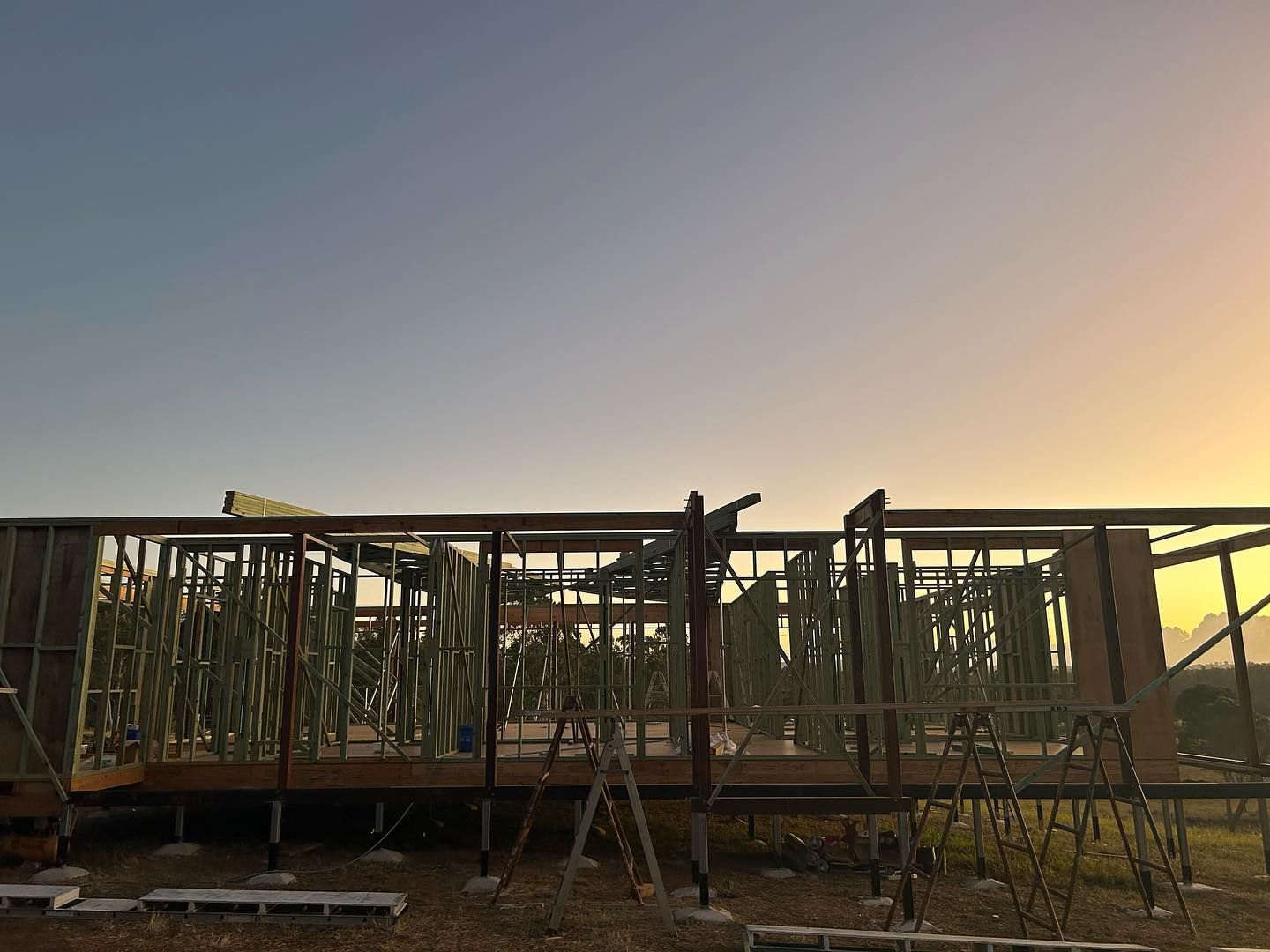 Ladder In Front Of A House Under Construction — Builder In Maryborough, QLD