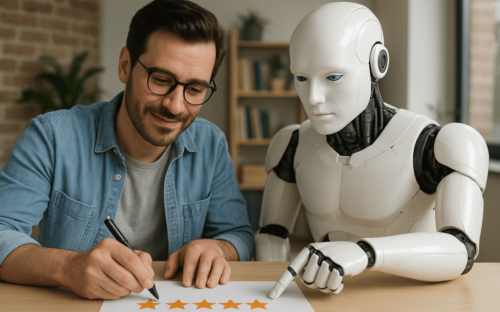 a search user and AI system evaluating content quality.
