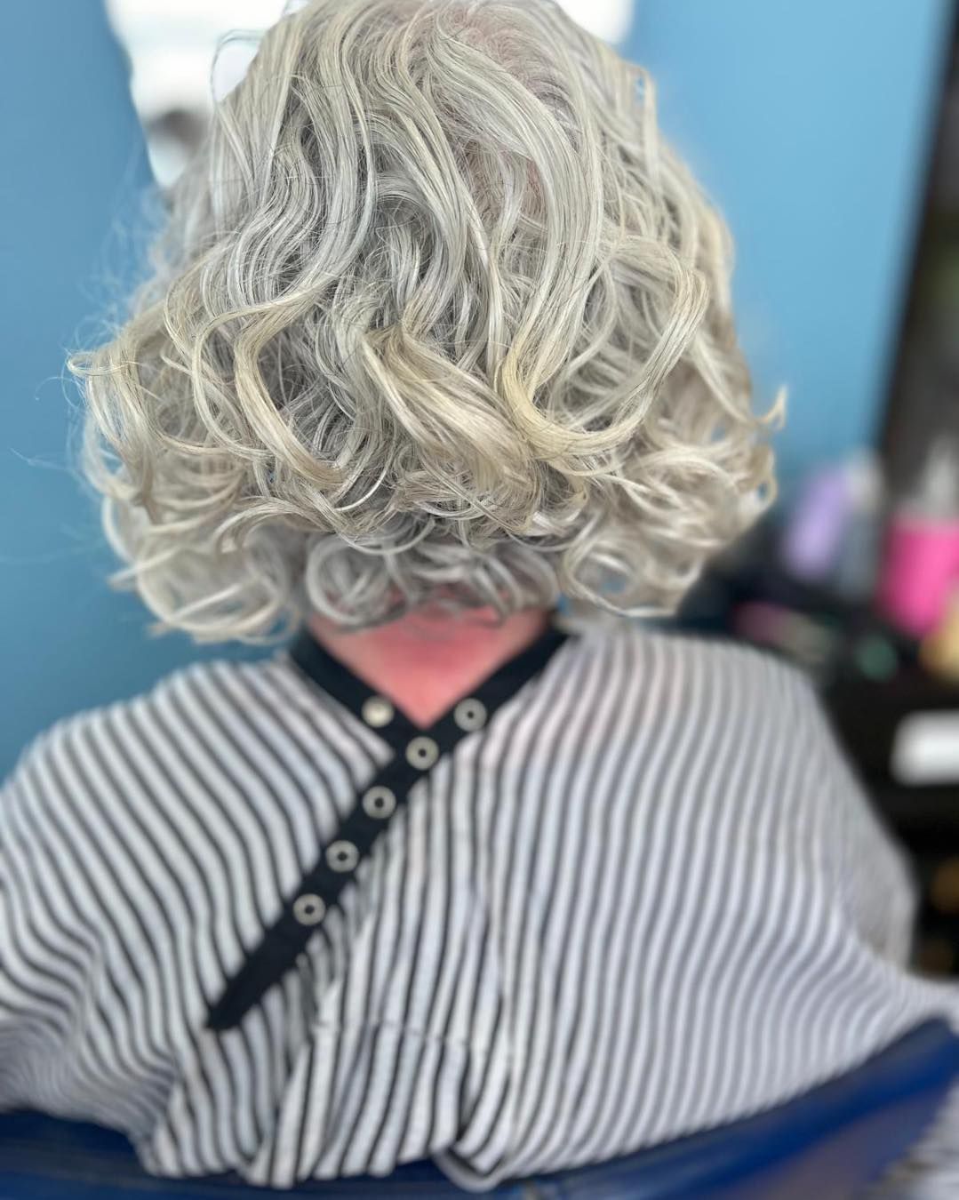 grey short wavy hairs