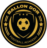 Ballon Dor Football Academy logo with gold soccer ball and text on black background