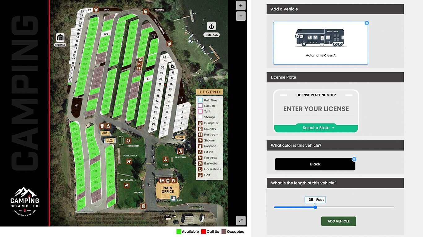 A campground map