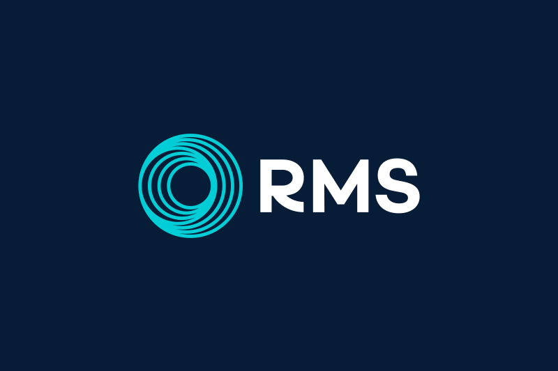 RMS logo in white and teal on a dark blue background