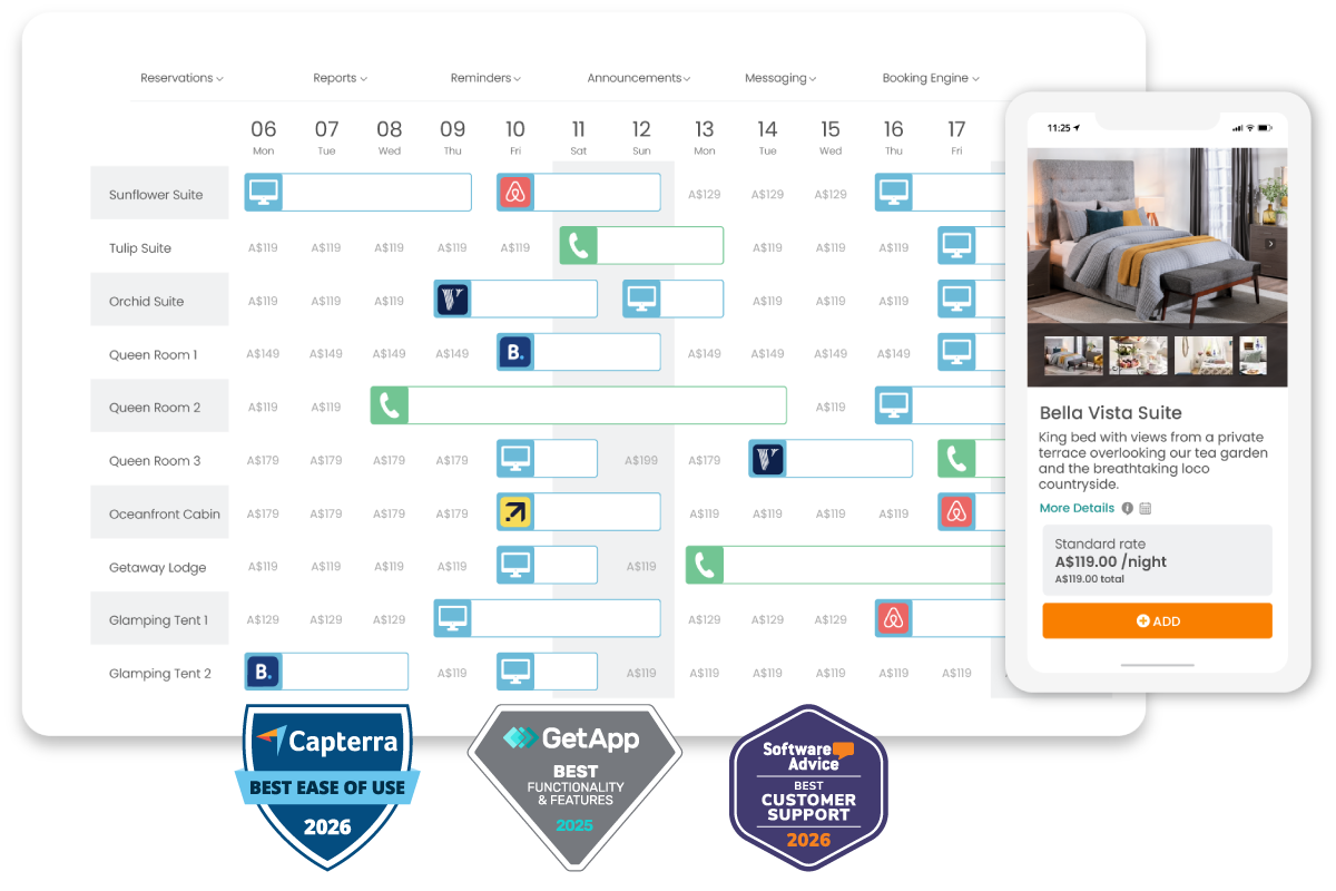 A screenshot of a website with a table and a badge.