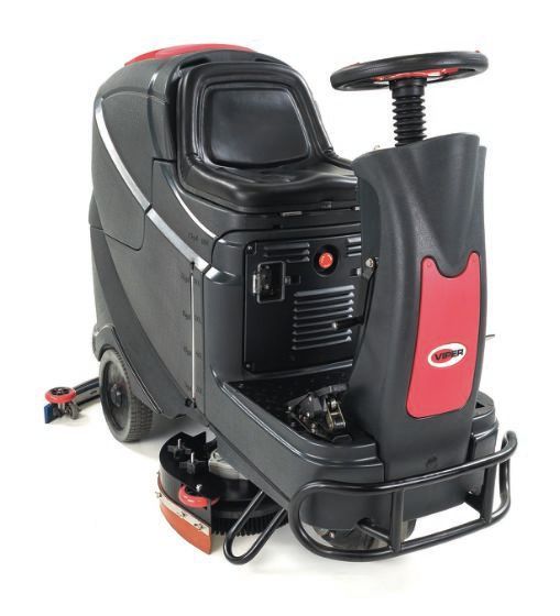 A black and red machine with a steering wheel