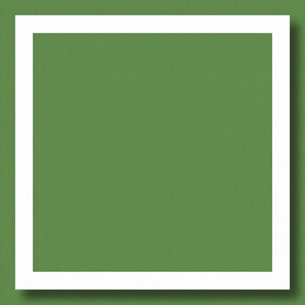 Green textured square with a white border on a light background