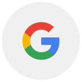 The google logo is in a circle on a white background.
