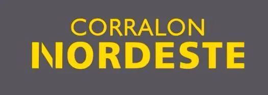 Logotipo con texto amarillo “CORALON NORDESTE” sobre fondo gris.