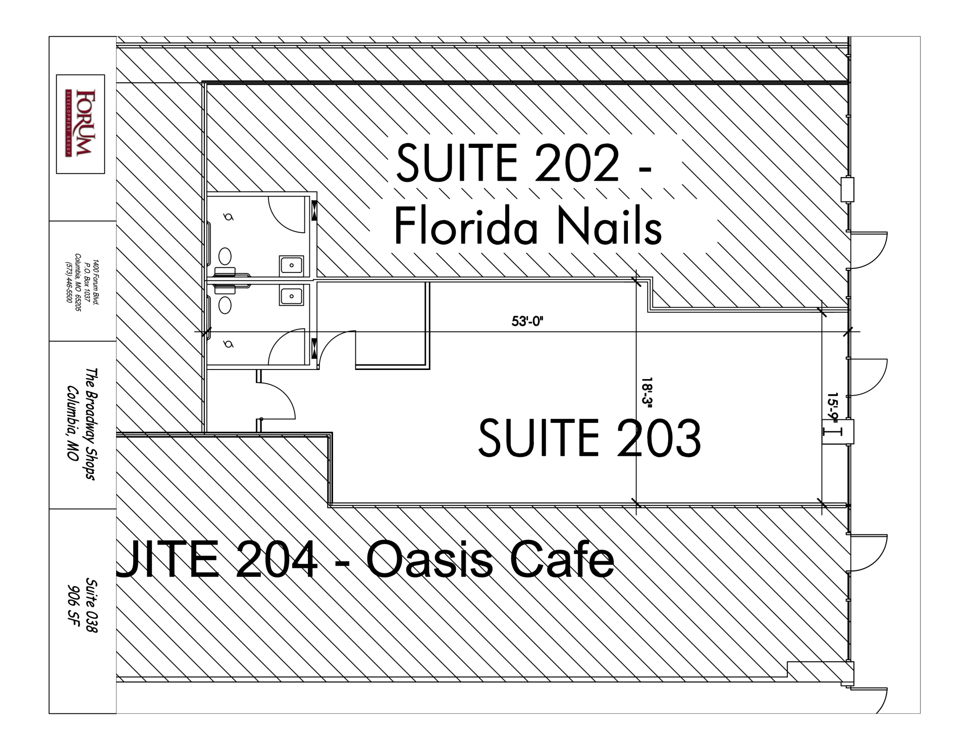 Lindner Properties Broadway Shops Suite 203 in Columbia, MO Floor Plan